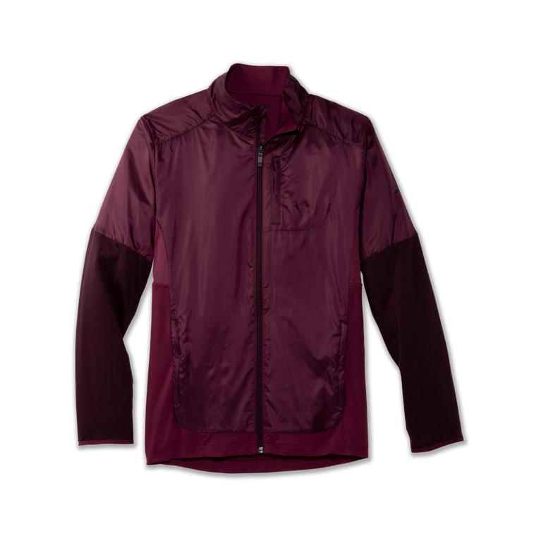 Brooks Fusion Hybrid - Mens Running Jackets - Sangria/Merlot/Burgundy (65312DPZN)